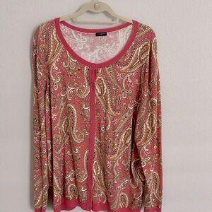 Talbots Paisley Cardigan